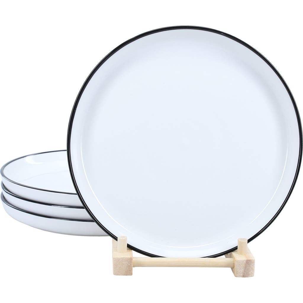 Bia Cordon Bleu Set Of 4 Salad Plates In White W/black
