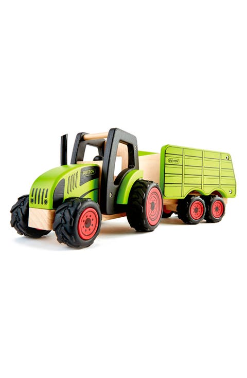 Wood Toy Tractor with Trailer