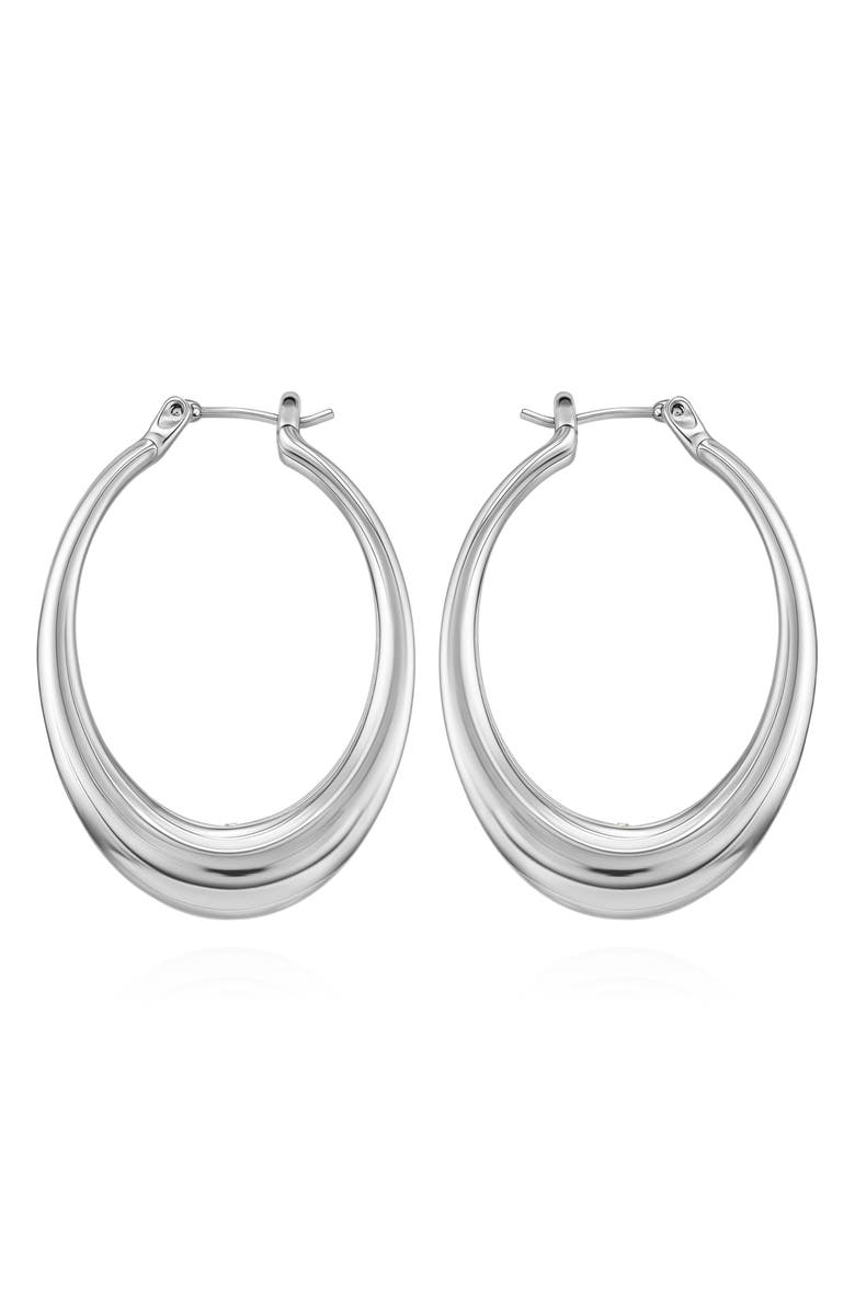 Vince Camuto Oval Hoop Earrings, Alternate, color, Silver