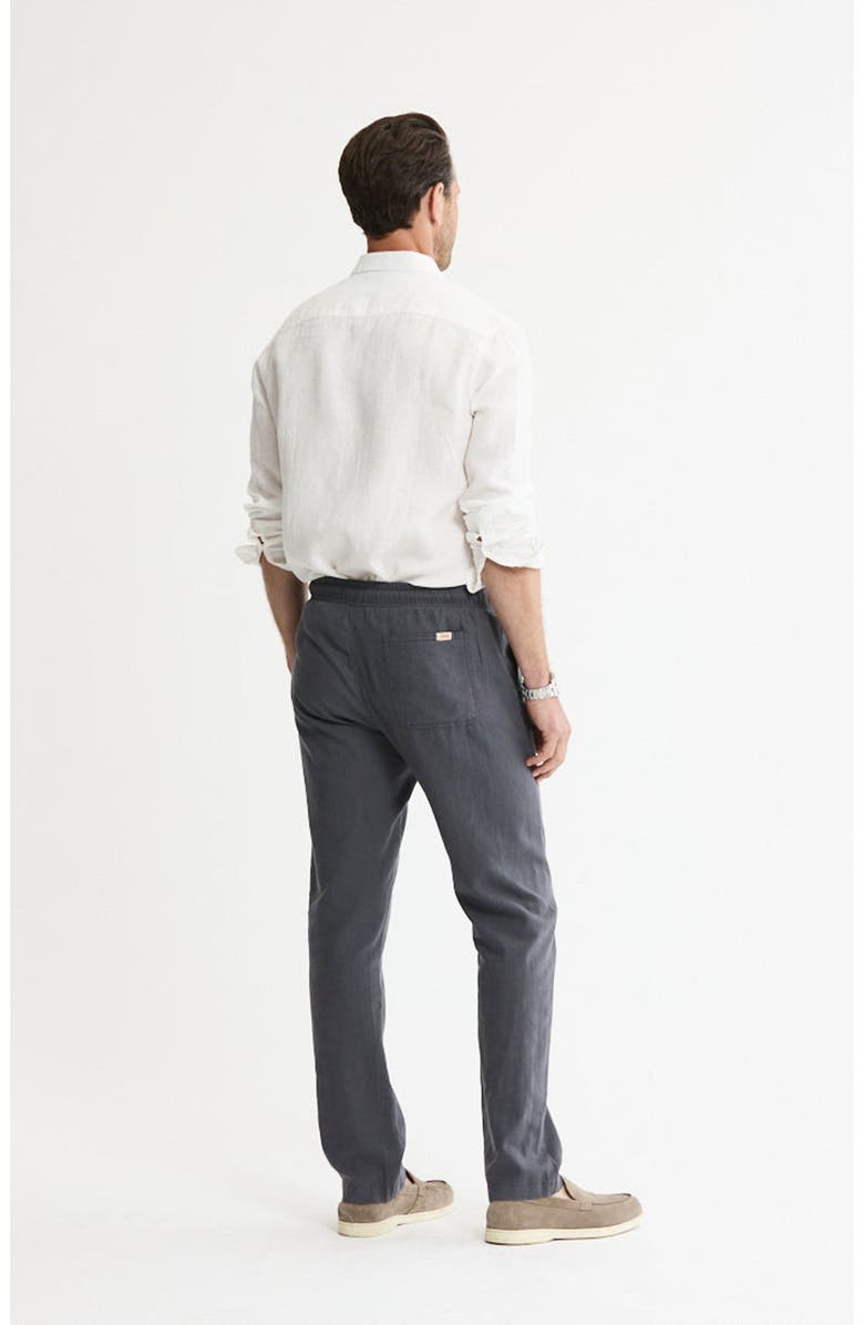 JACHS Linen Blend Drawstring Pants, Alternate, color, Asphalt