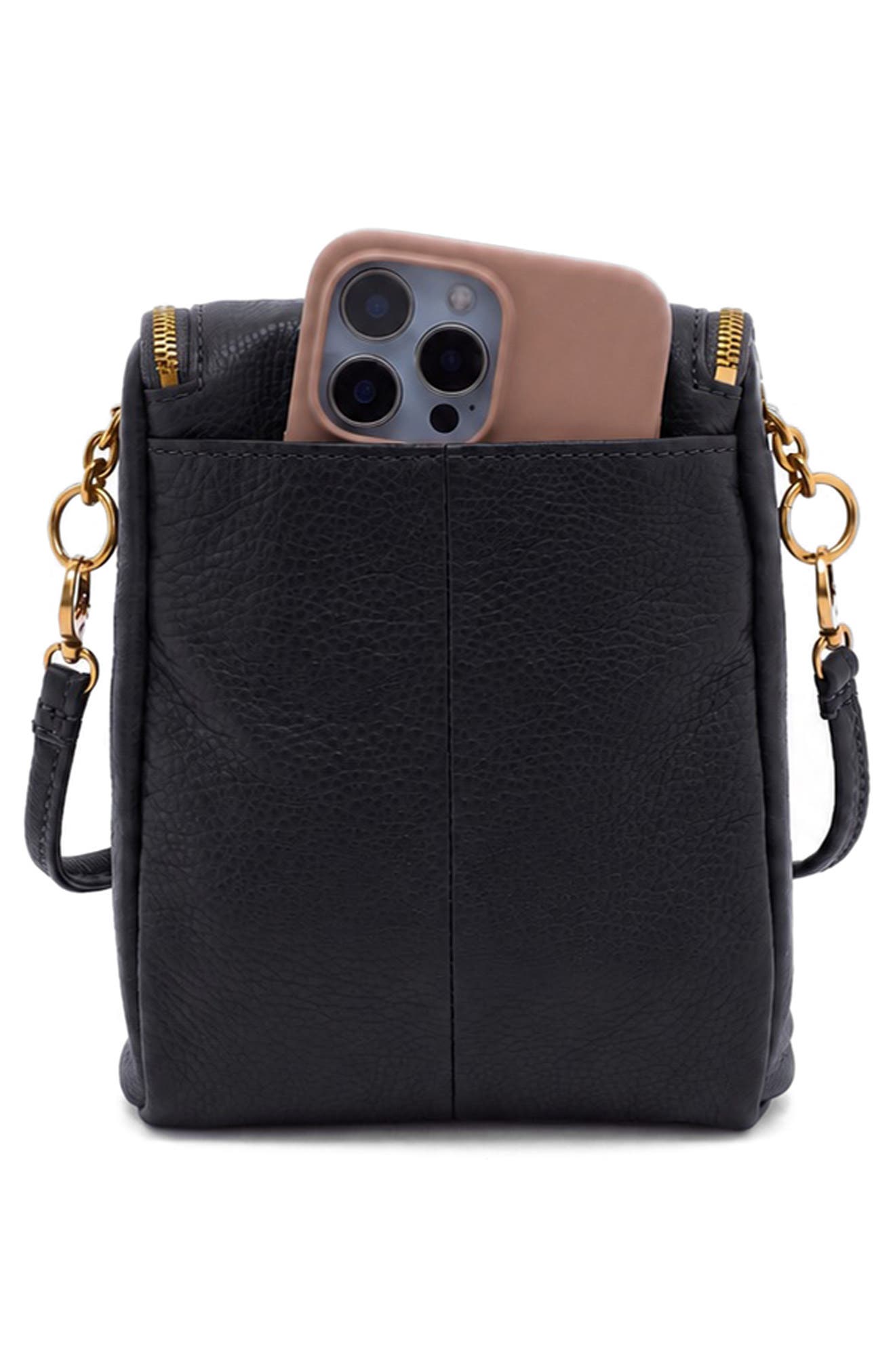 Fern Duo Leather Crossbody Bag, Alternate, color, BLACK