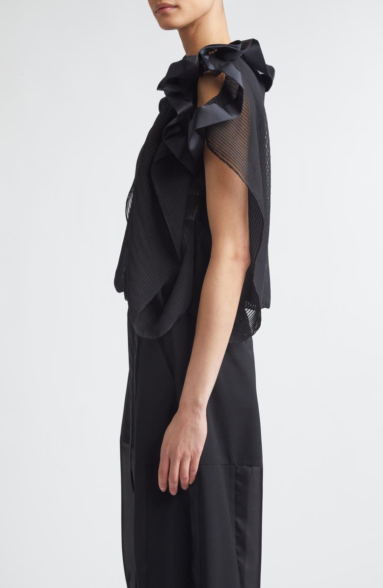 Sacai At Your Best, You Are Love Mixed Media Top, Alternate, color, Black