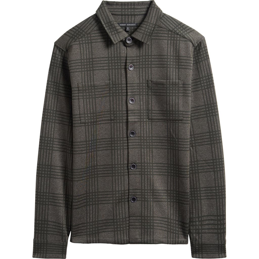 Robert Barakett Upton Plaid Double Knit Overshirt In Green