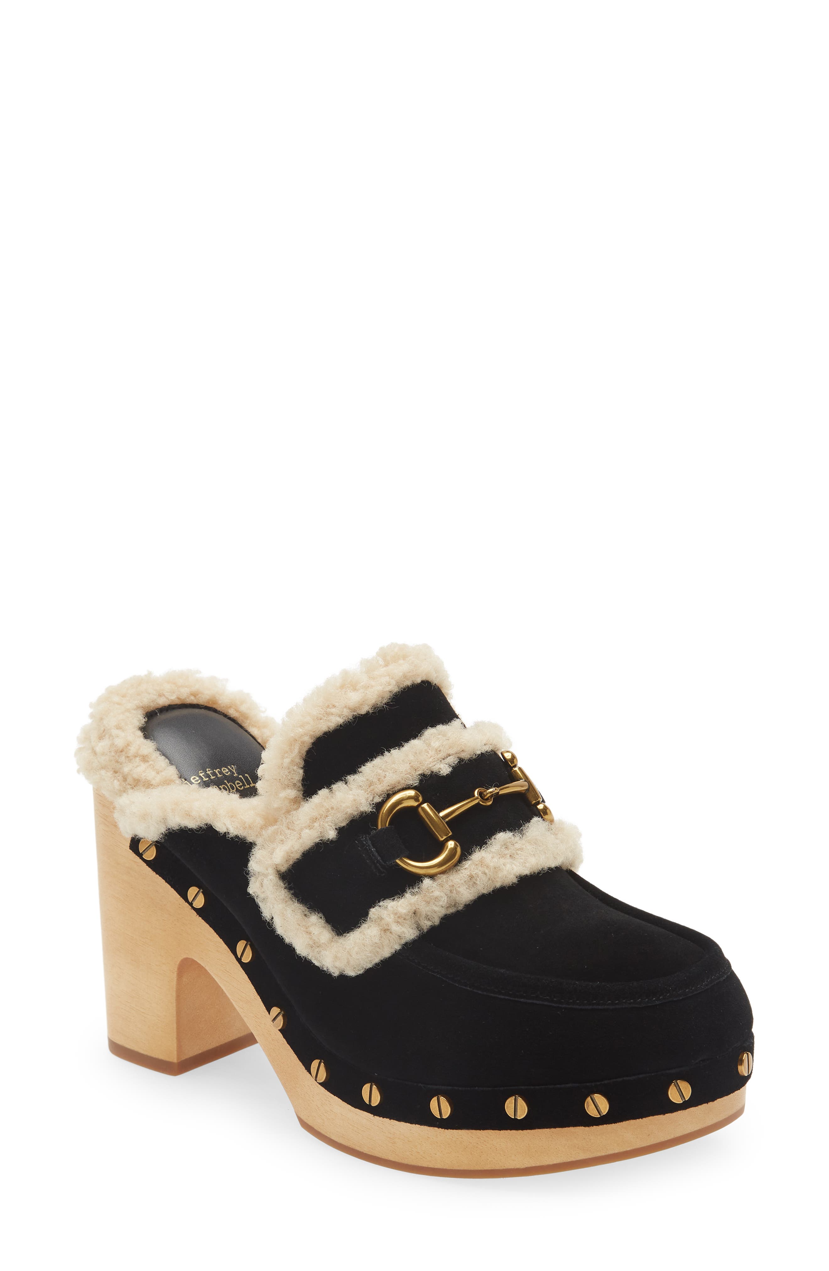 Jeffrey Campbell Delanie Faux Shearling Mule, Main, color, 