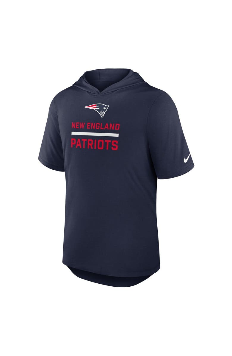Nike Men's Nike Navy New England Patriots Lockup Tri-Blend Hoodie T-Shirt, Alternate, color, Navy