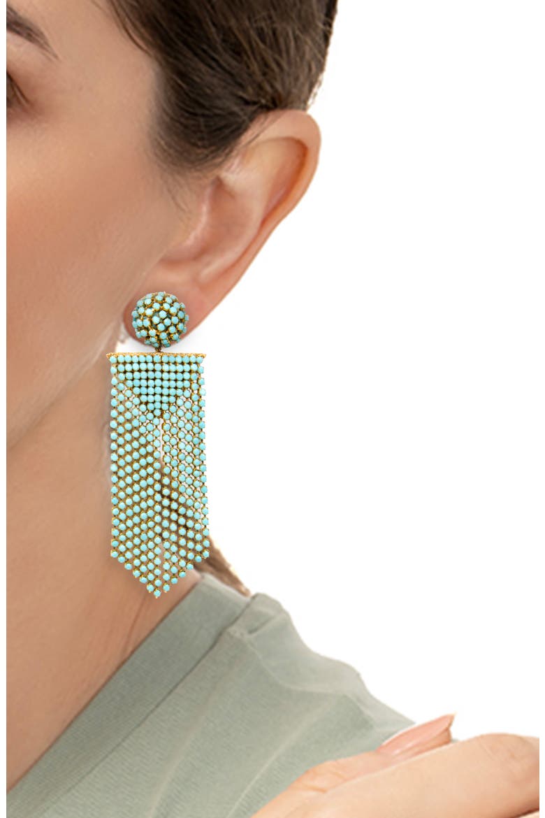 Fanning Drop Earrings, Alternate, color, TURQUOISE