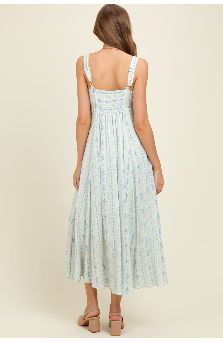 PinkBlush Cotton Floral Square Neck Sleeveless Maxi Dress, Alternate, color, Light Blue