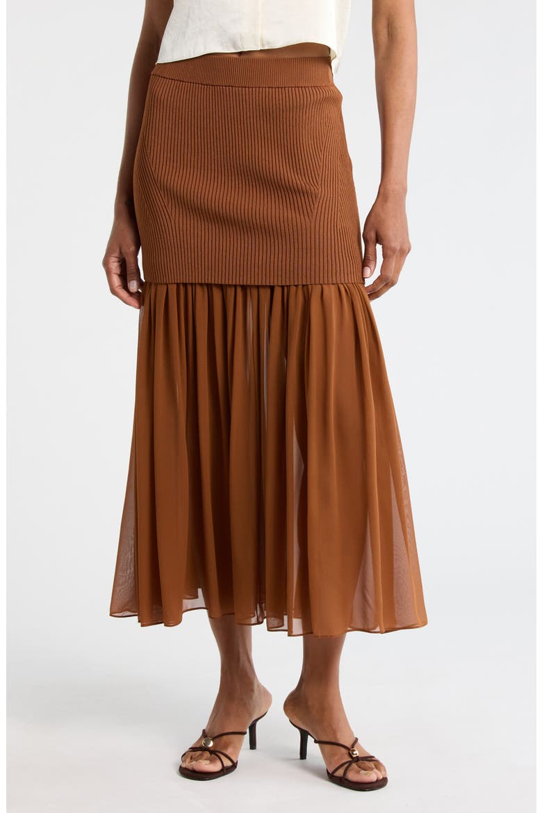 Hayden Drop Waist Maxi Skirt, Main, color, LIGHT CHESTNUT