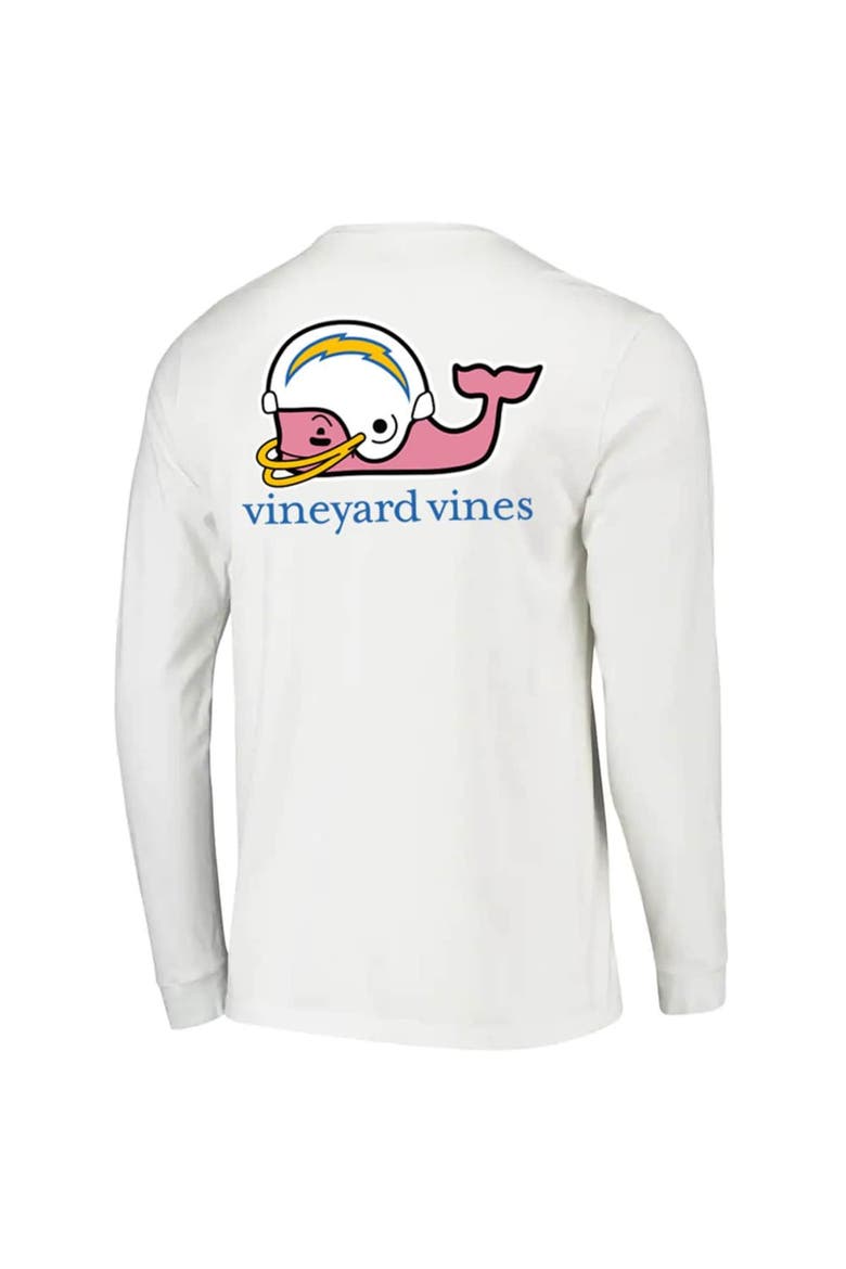 Men's Vineyard Vines White Los Angeles Chargers Whale Helmet Team Long Sleeve T-Shirt, Alternate, color, White