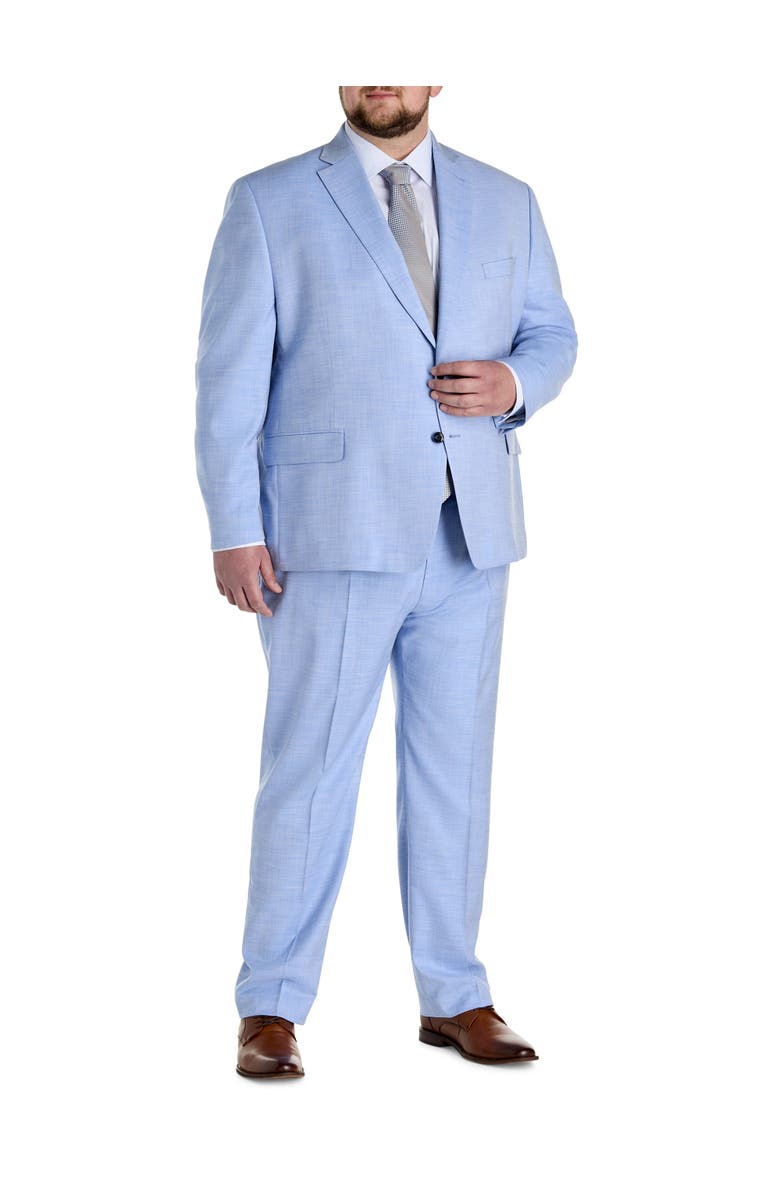 Michael Kors Big & Tall Textured Solid Suit Jacket, Alternate, color, Blue