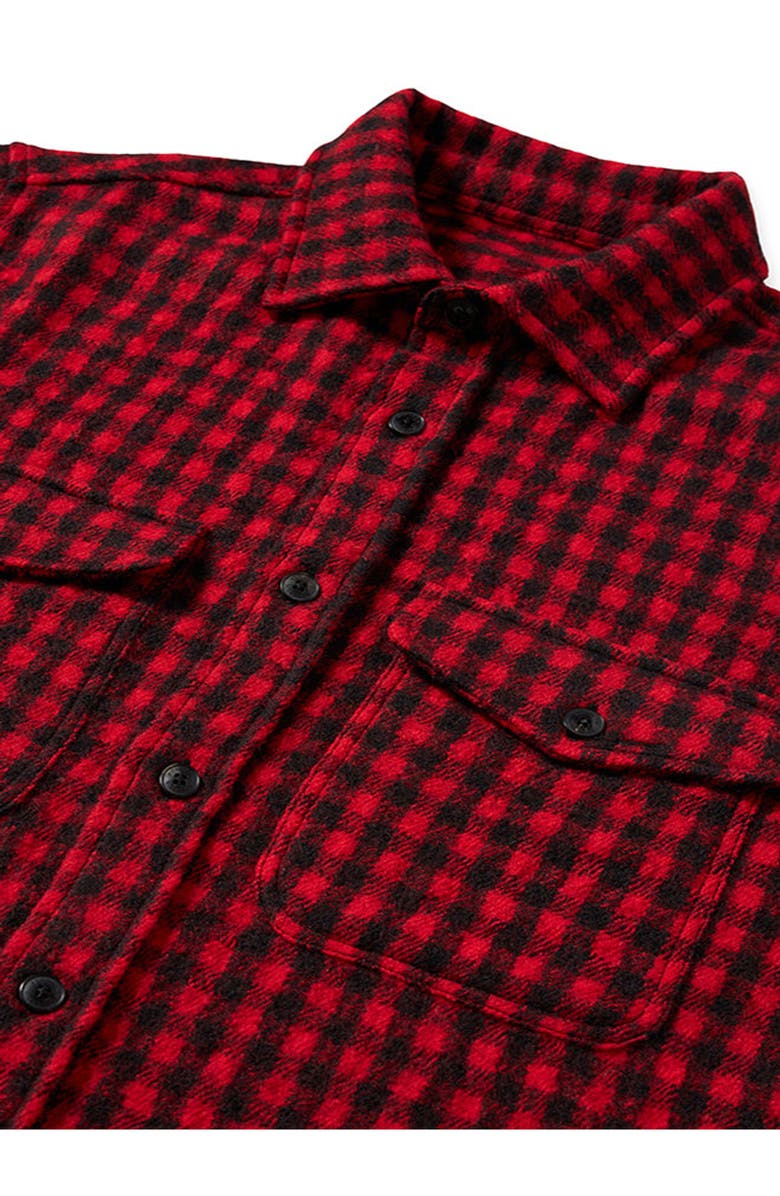 Fortela Anker Wool Check Shirt with Pockets, Alternate, color, Red