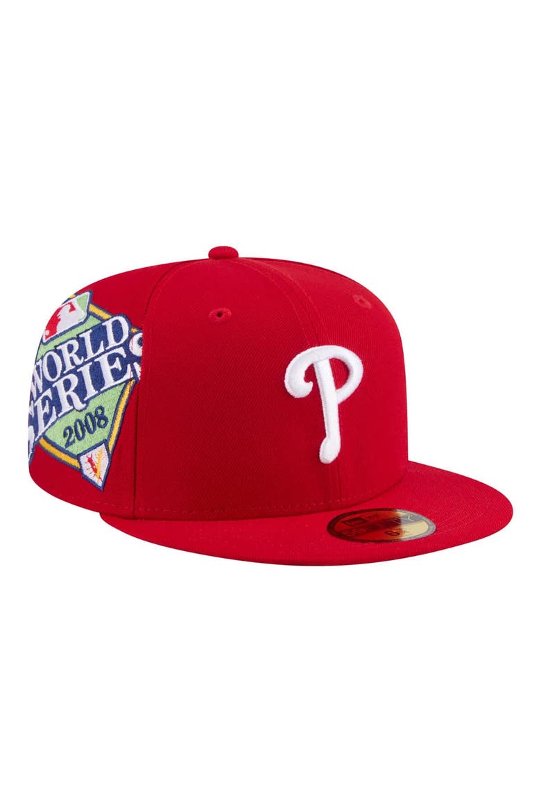 Men's New Era  Red Philadelphia Phillies Hidden Hit 59FIFTY Fitted Hat, Main, color, Red