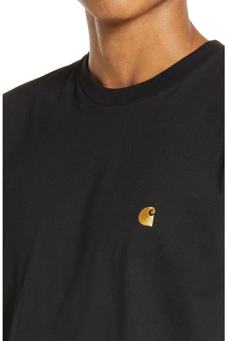 Chase Crewneck T-Shirt, Alternate, color, BLACK/GOLD