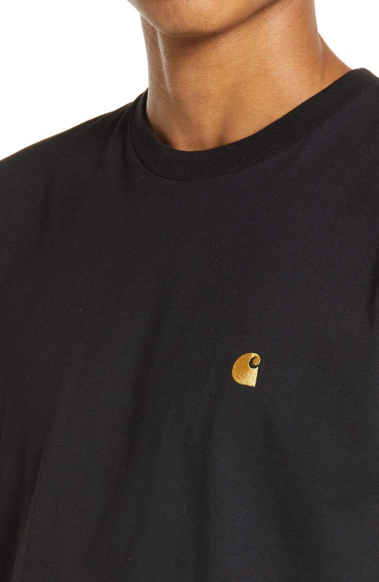 Carhartt Work In Progress Chase Crewneck T-Shirt, Alternate, color, Black/Gold