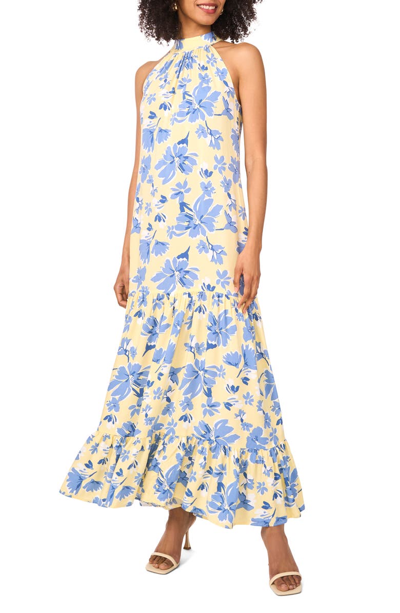 Vince Camuto Floral Trapeze Dress, Main, color, 