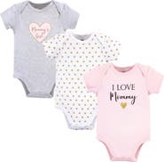 Hudson Baby Triple Pack of Soft Cotton Bodysuits
