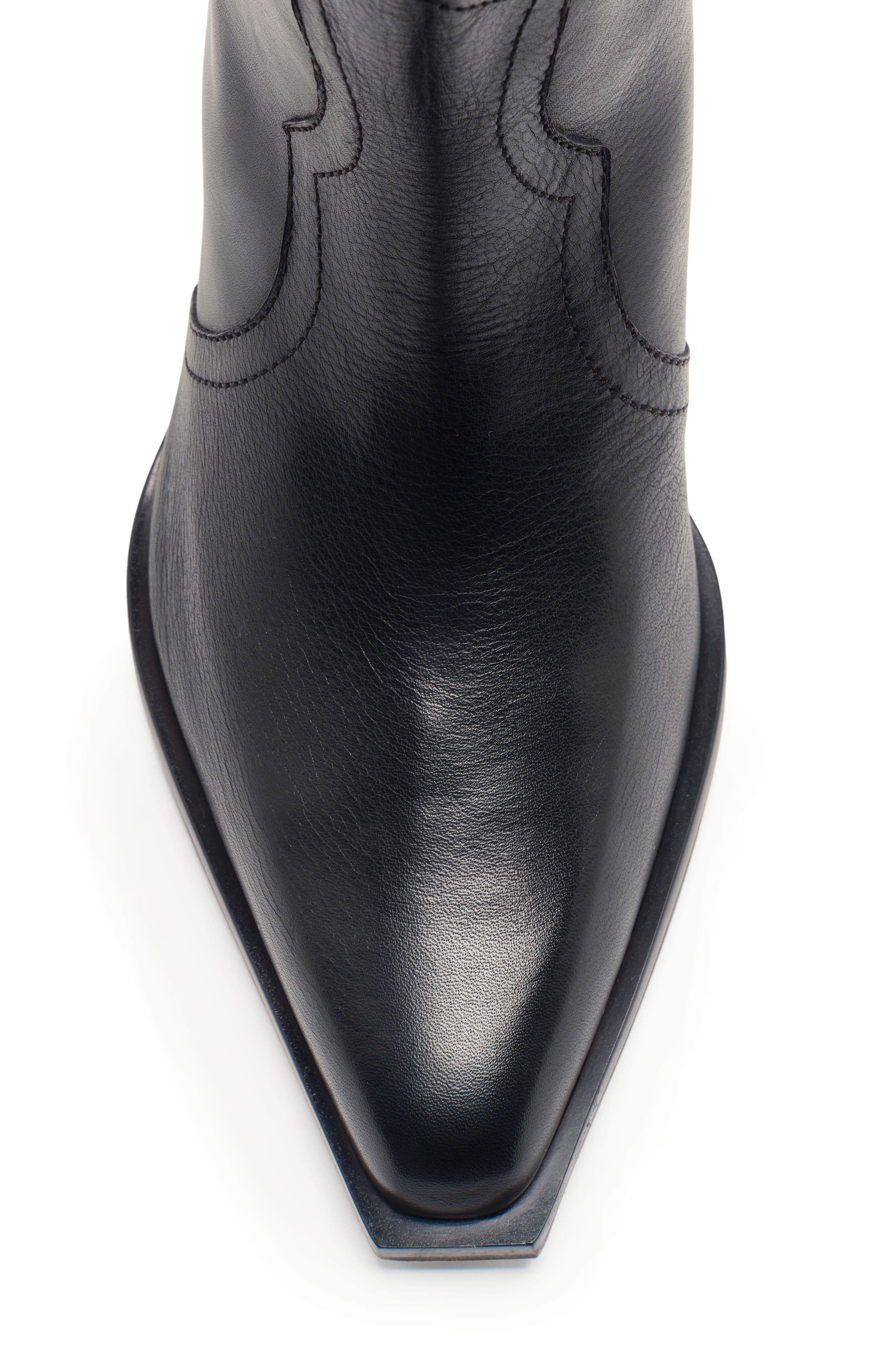 Free People Cat Nap Western Boot, Alternate, color, Black Leather