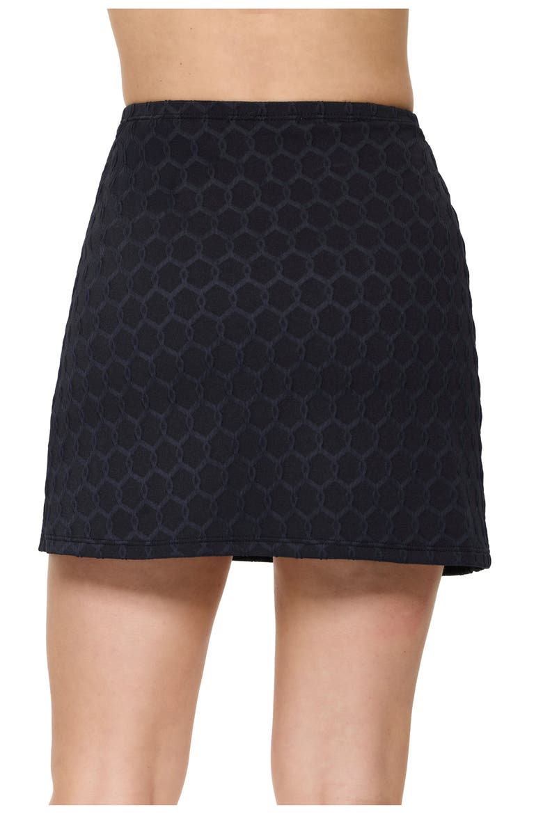 Chained Reaction Textured Pull-On Skirt Cover-Up, Alternate, color, Black