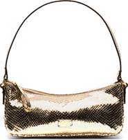 Frances Valentine Mia Snakeskin Embossed Metallic Leather Shoulder Bag