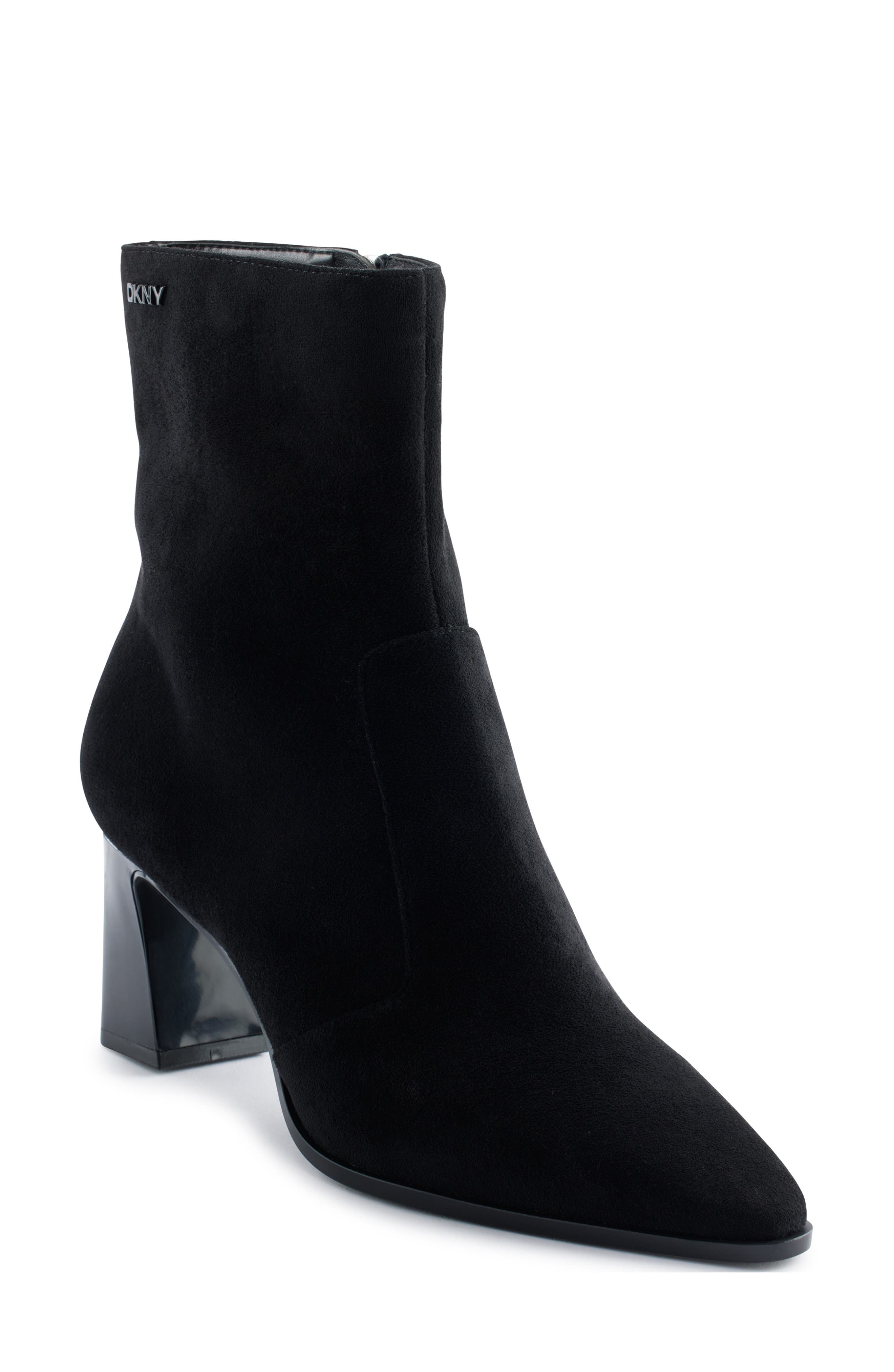 DKNY Sunny Pointed Toe Bootie, Main, color, Black