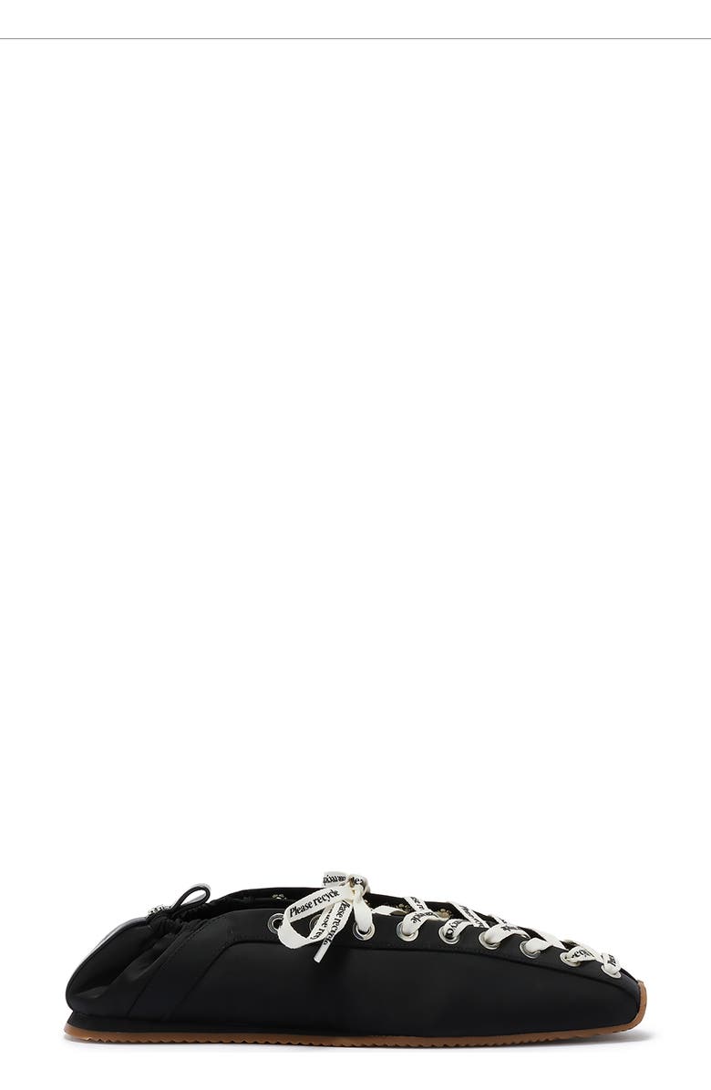 Ganni Lace-Up Ballet Flat, Alternate, color, Black