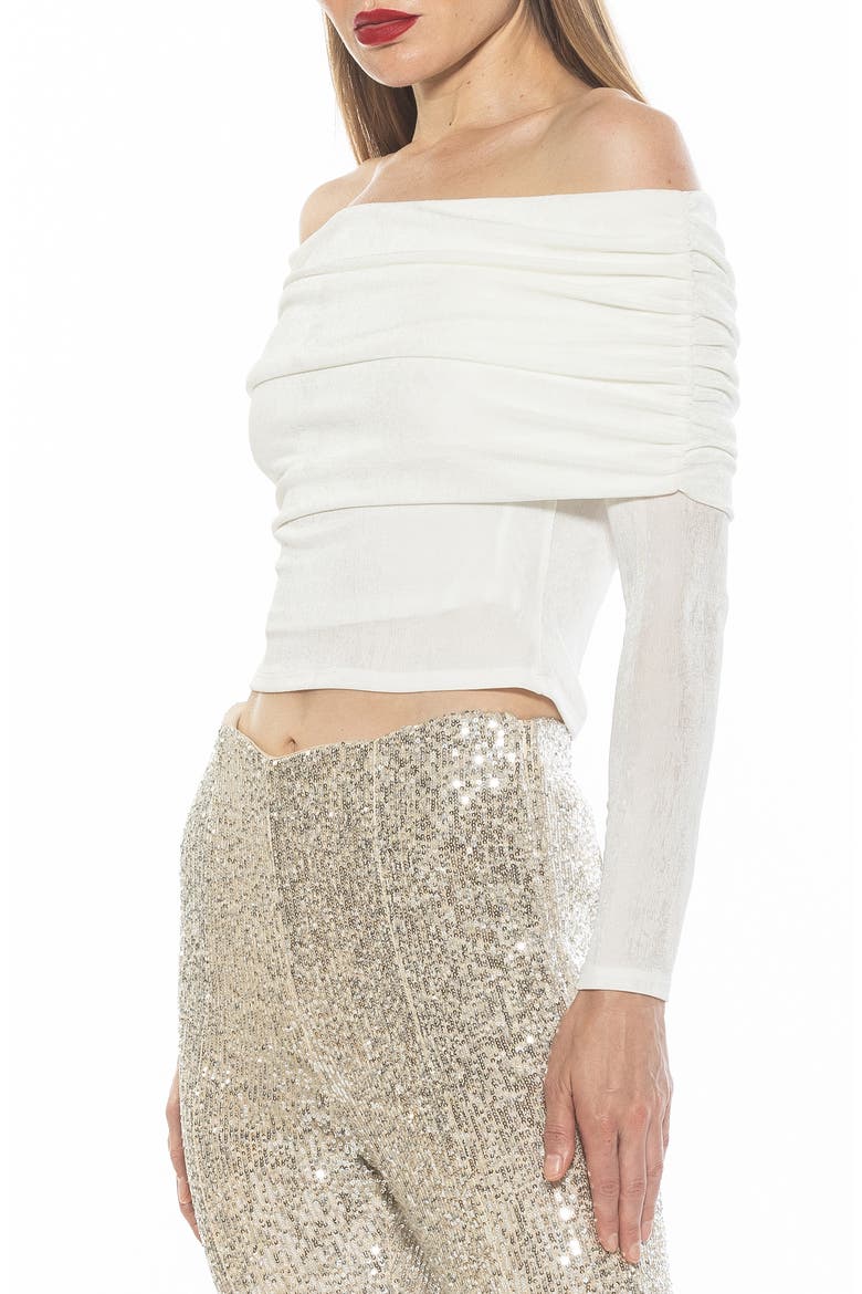 Hannah Off the Shoulder Long Sleeve Top, Alternate, color, IVORY