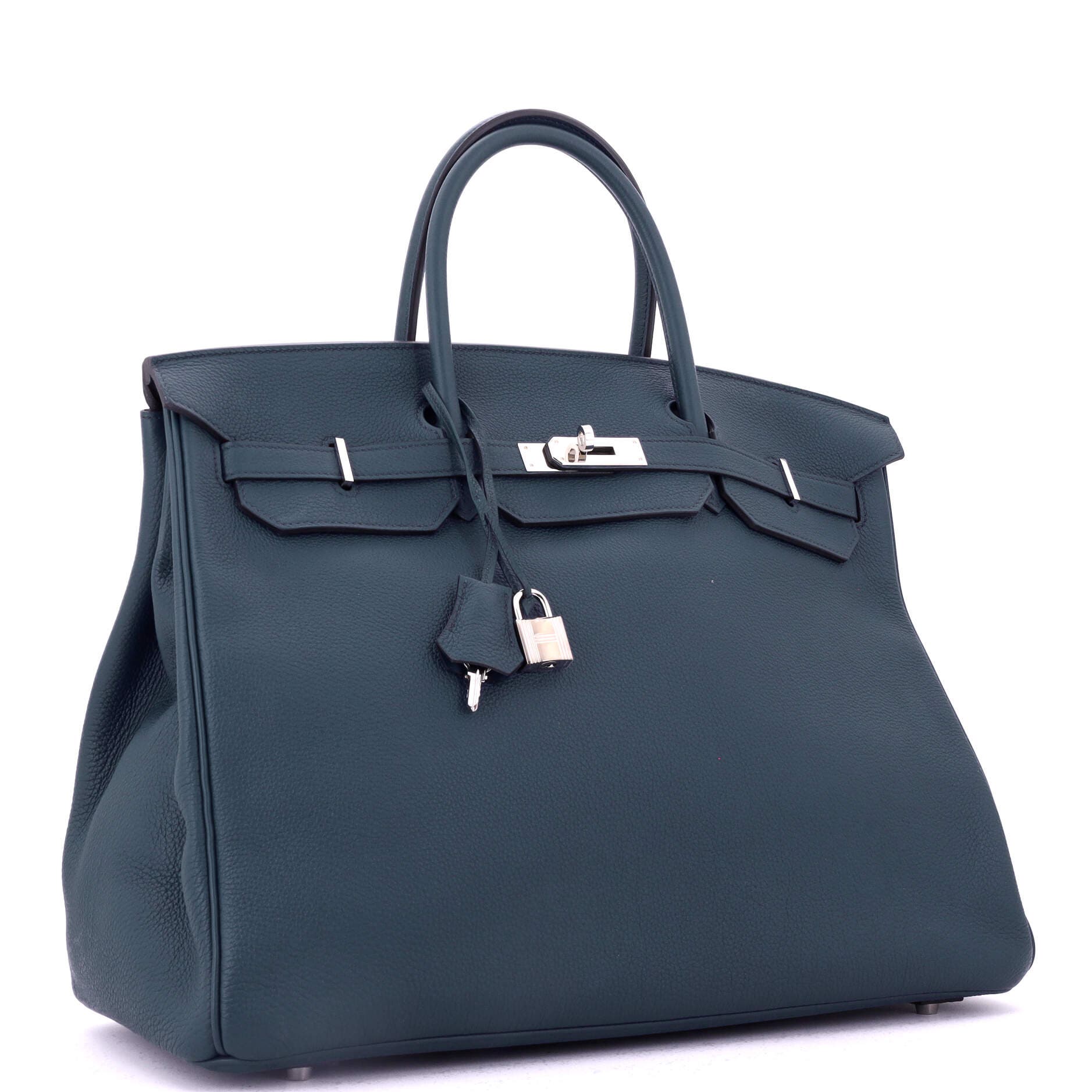 Pre-Owned Hermes Birkin Handbag Blue Togo with Palladium Hardware 40, Alternate, color, Bleu De Prusse