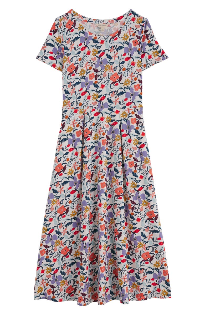 Seasalt Cornwall Veronica Floral Stretch Organic Cotton Midi Dress, Alternate, color, Winding Meadow Mix