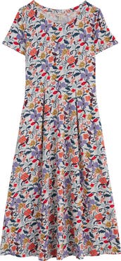Seasalt Cornwall Veronica Floral Stretch Organic Cotton Midi Dress