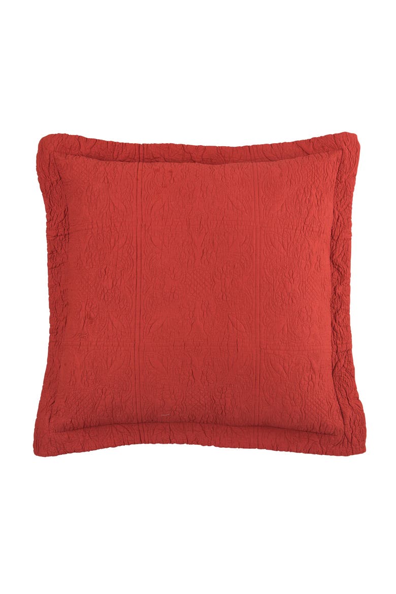 Paprika Matelasse Cotton Euro Sham 26" x 26", Main, color, Orange