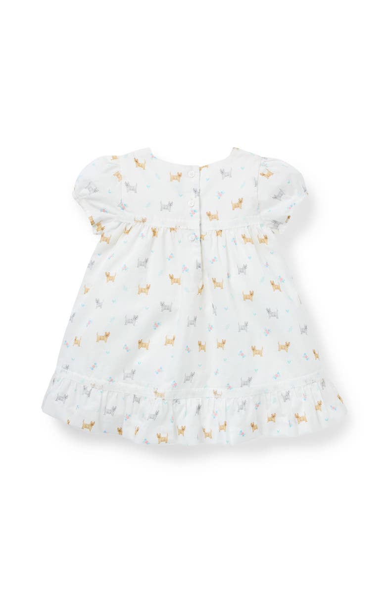 Janie and Jack Baby Dog Friends Lace Trim Dress, Alternate, color, White