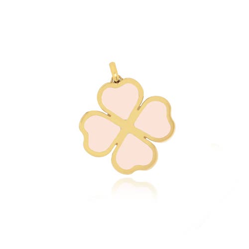 The Lovery Fine Jewelry Pink Pearl Lucky Clover Charm In Pink