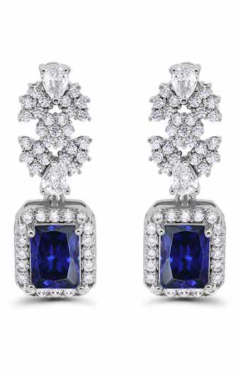Emerald Cut Cubic Zirconia Drop Earrings