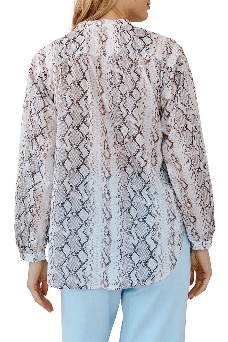 Print Shirred Shirt, Alternate, color, BLUSH SNAKE PRINT