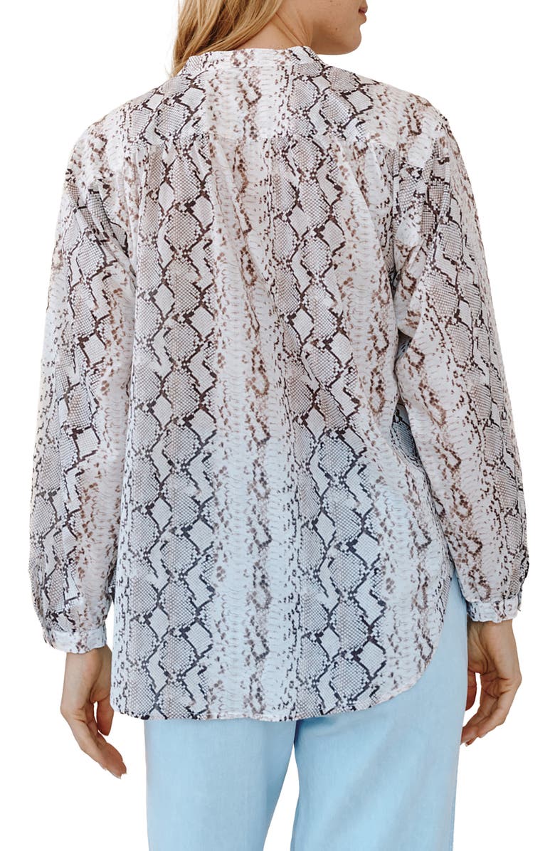 Bella Dahl Print Shirred Shirt, Alternate, color, Blush Snake Print
