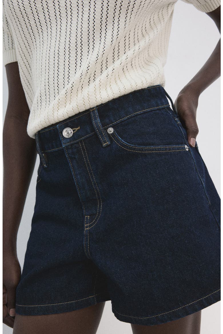 Denim Shorts, Alternate, color, DARK BLUE