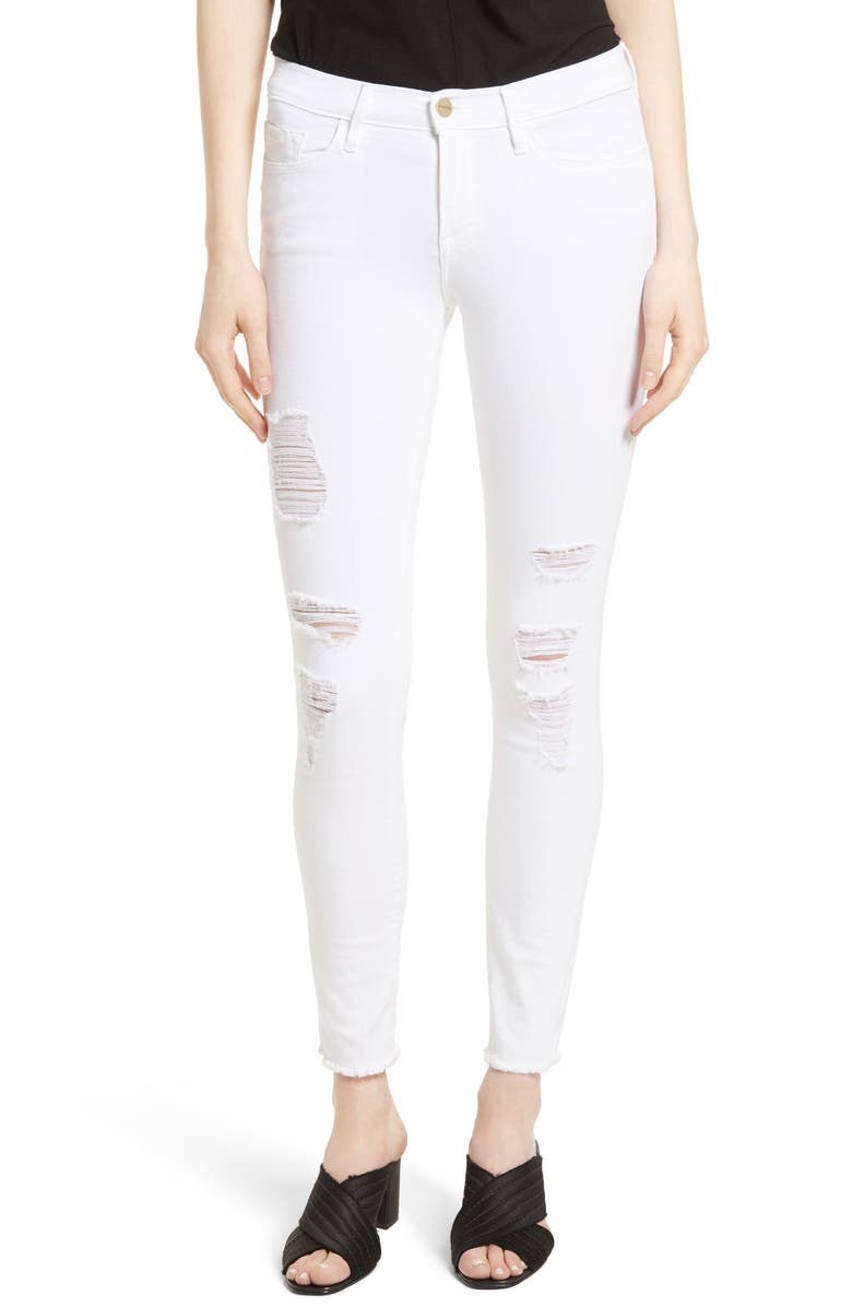 FRAME 'Le Skinny de Jeanne' Ripped Jeans, Main, color,