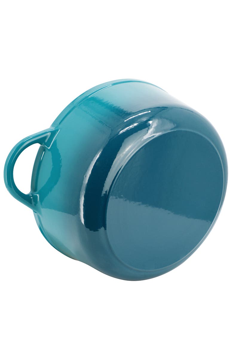 Megachef 6.35 Quart Round Enameled Cast Iron Dutch Oven with Self Basting Lid, Alternate, color, Light Blue