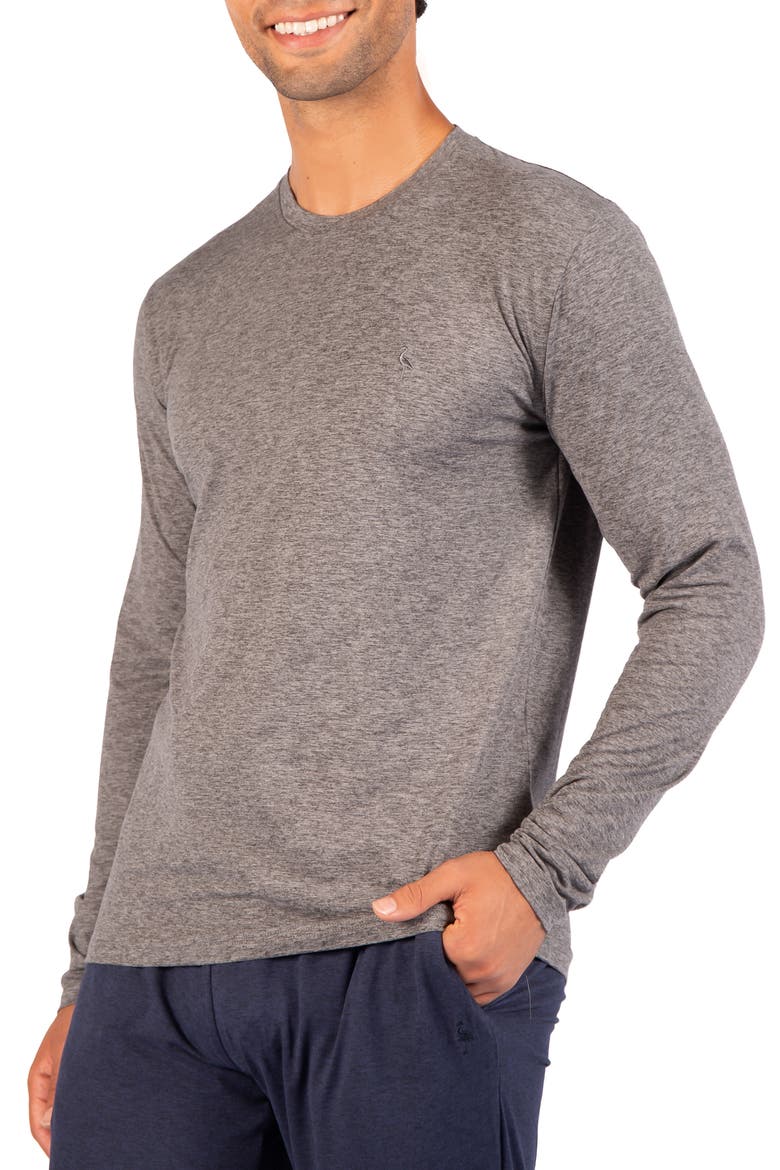 Brushed Melange Long Sleeve T-Shirt, Alternate, color, DARK GREY
