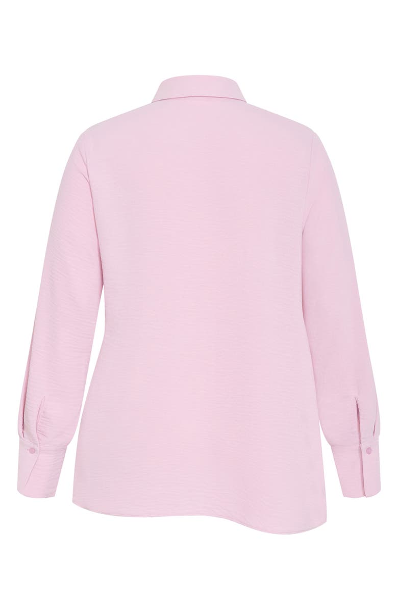 City Chic Telia Tie Waist Button-Up Shirt, Alternate, color, Soft Pink