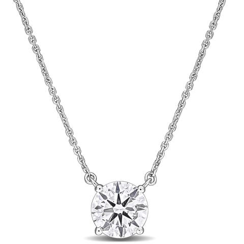 Lab-Grown Diamond Solitaire Necklace White Gold