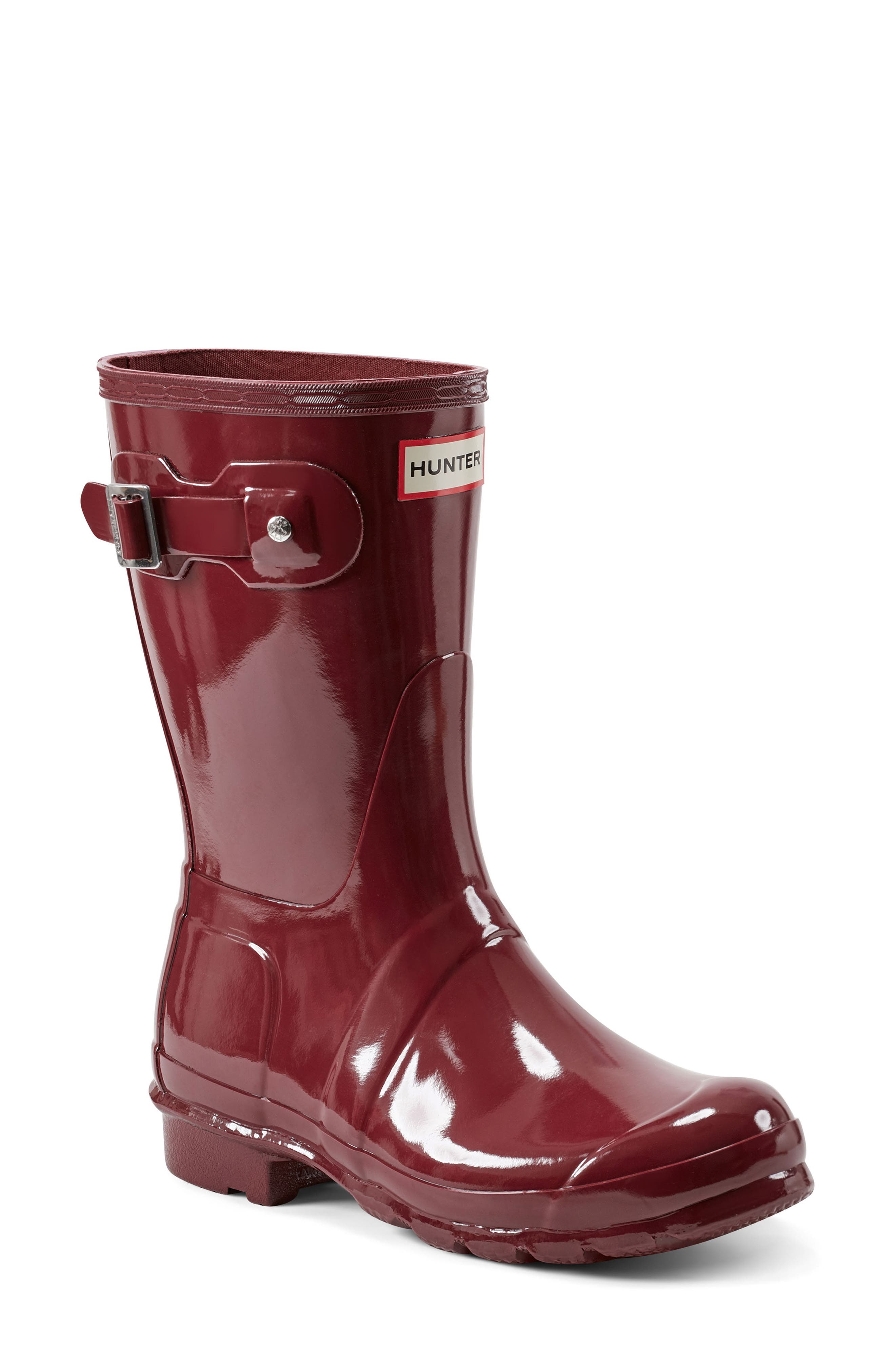Hunter Original Tour Short Gloss Packable Rain Boot, Main, color, Dorset Cab