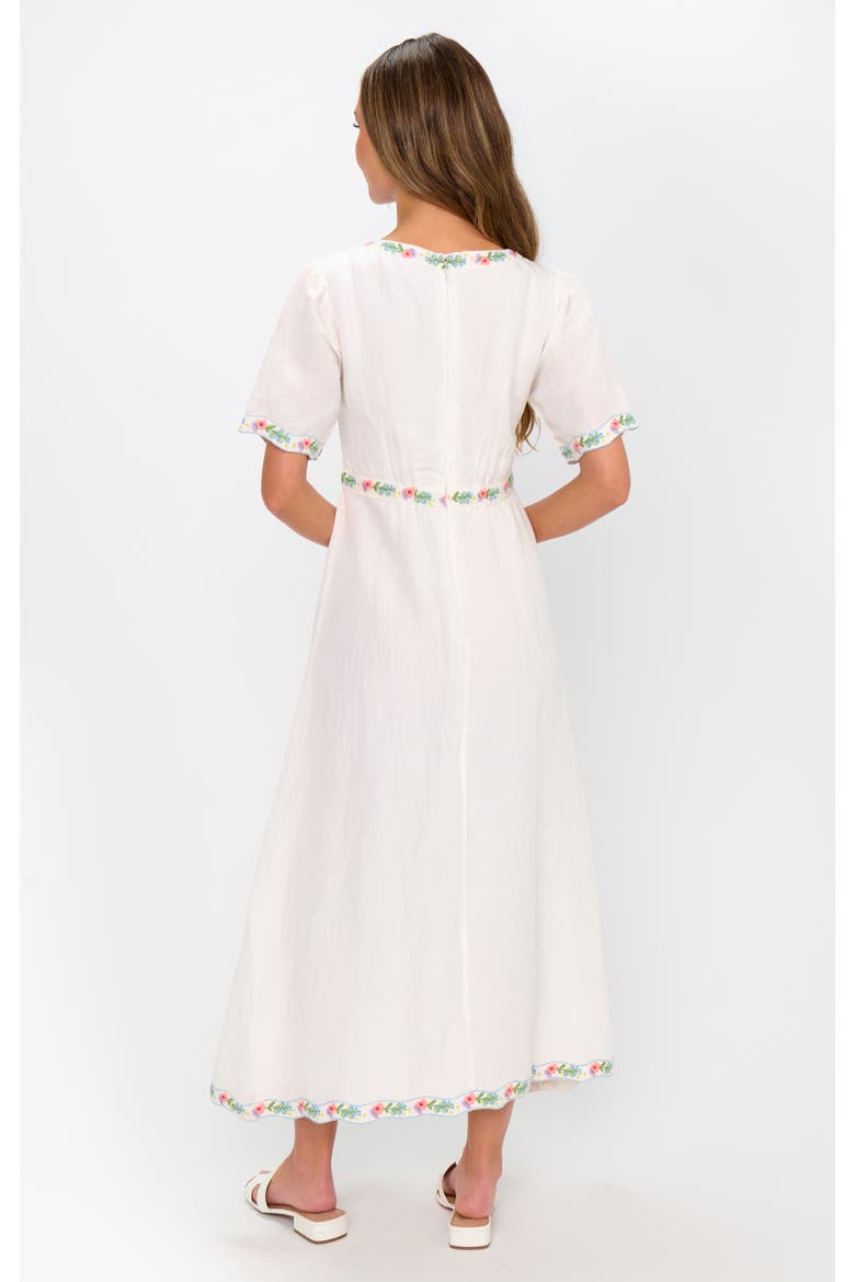 Thea Midi Dress, Alternate, color, Wild Meadow Embroidery