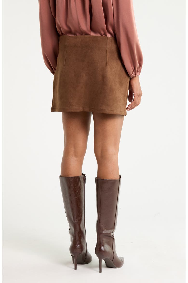Faux Suede Miniskirt, Alternate, color, CAMEL
