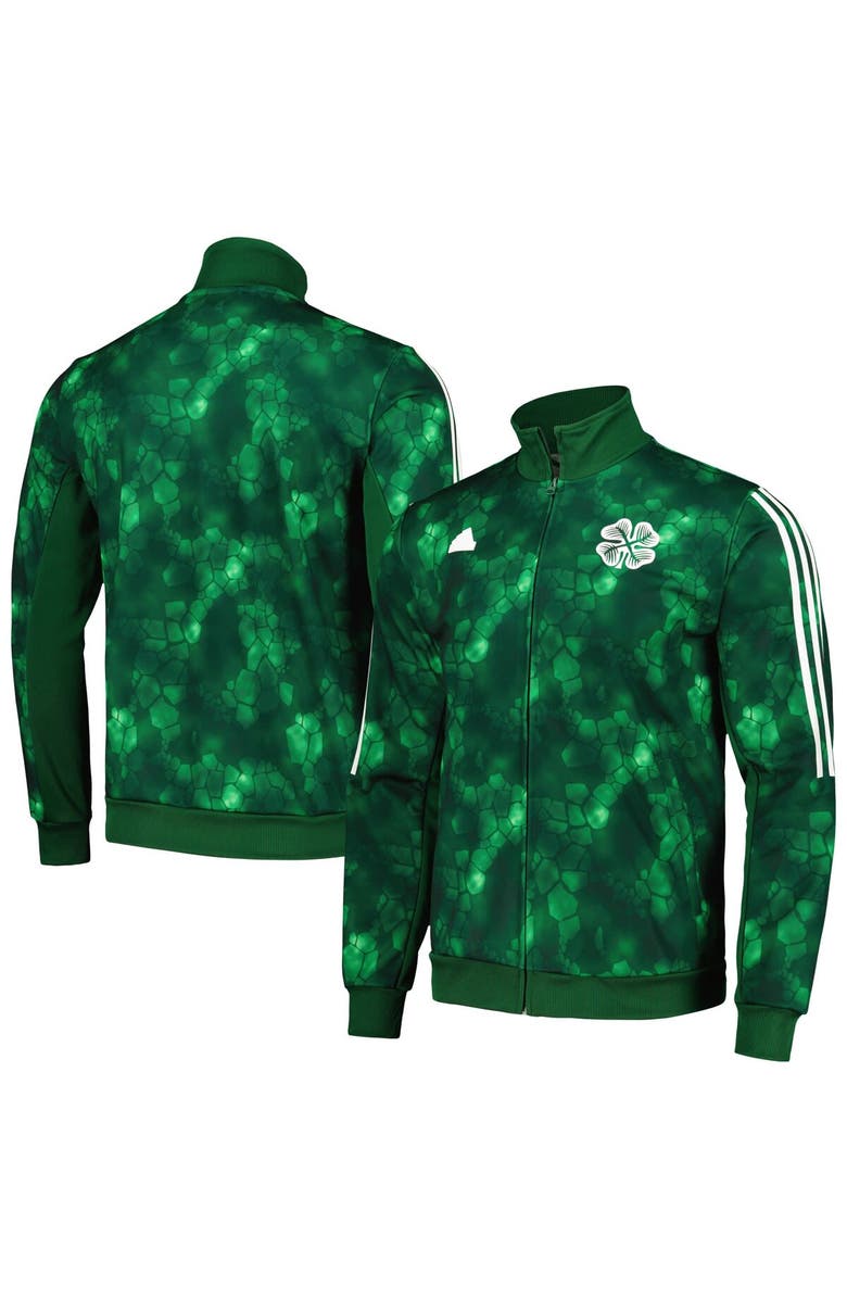 adidas Men
s adidas Green Celtic Lifestyle Full-Zip Track Top, Alternate, color, Green