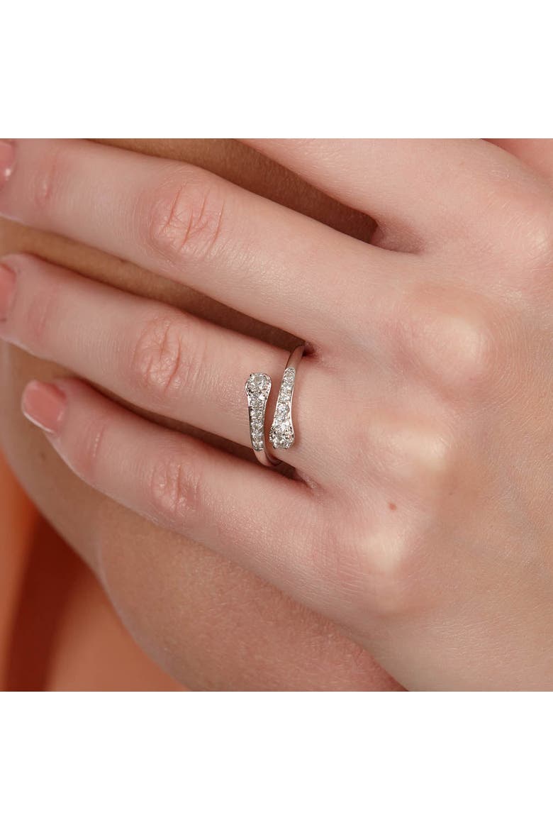 Skinny Drip Cross Over Ring, Alternate, color, Sterling Silver