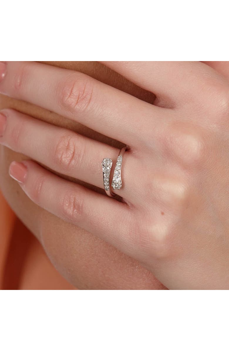 Lucy Quartermaine Skinny Drip Cross Over Ring, Alternate, color, Sterling Silver