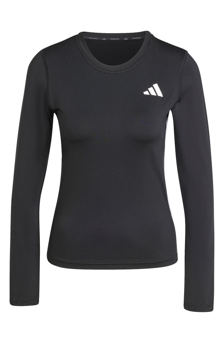 adidas Essentials Long Sleeve 3-Stripes Workout Top, Alternate, color,