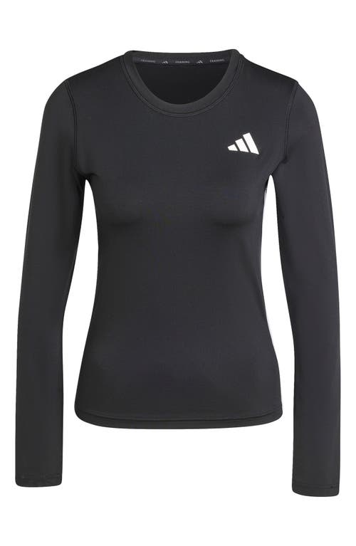 Adidas Originals Adidas Essentials Long Sleeve 3-stripes Workout Top In Black