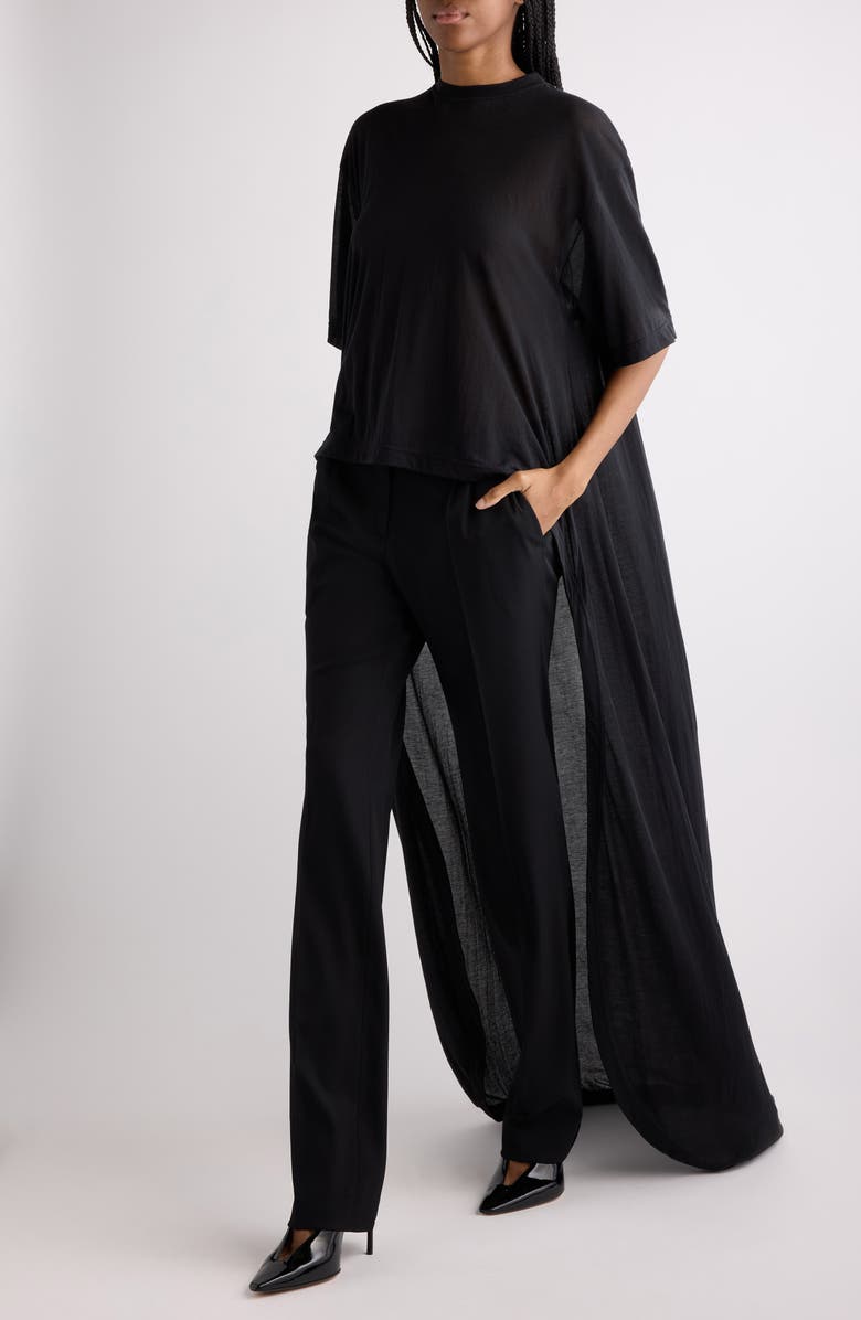 Balenciaga Crop Train T-Shirt, Alternate, color, Black